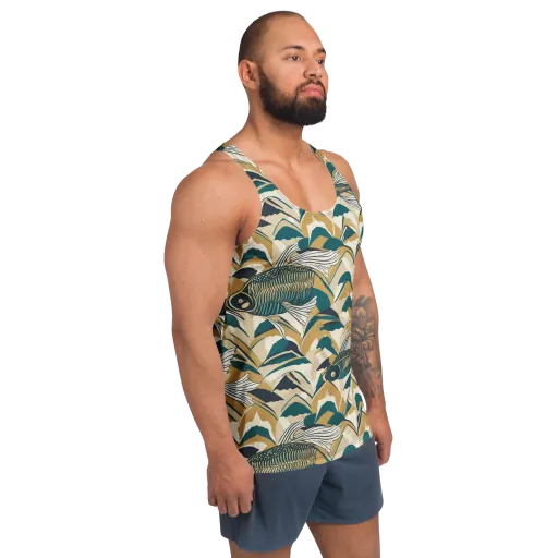 Skeletal Tide on a Men's Tank Top