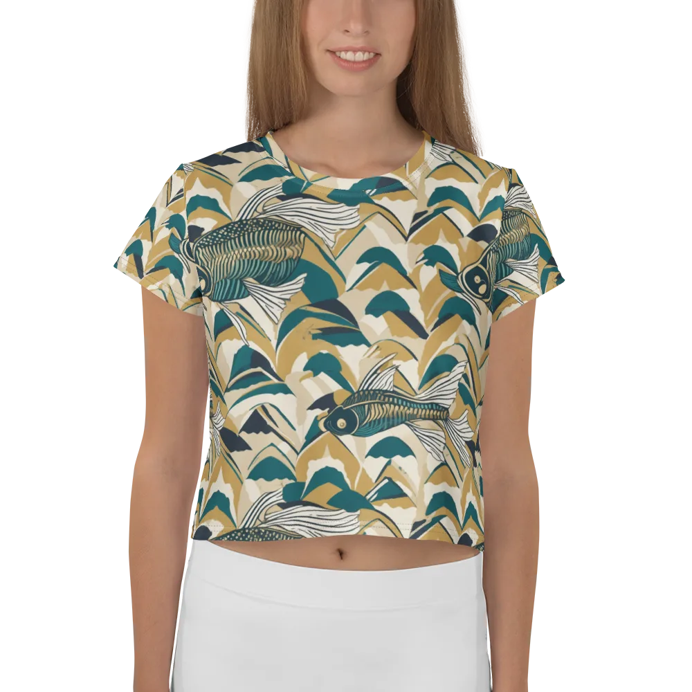 Skeletal Tide on Crop Tee — Front