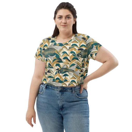 Skeletal Tide on a Crop Tee