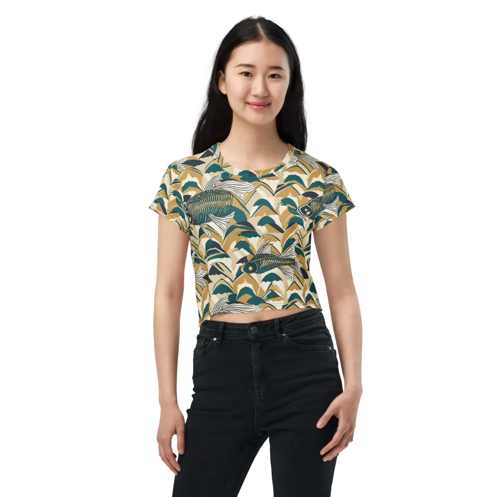 Skeletal Tide on Crop Tee — Front