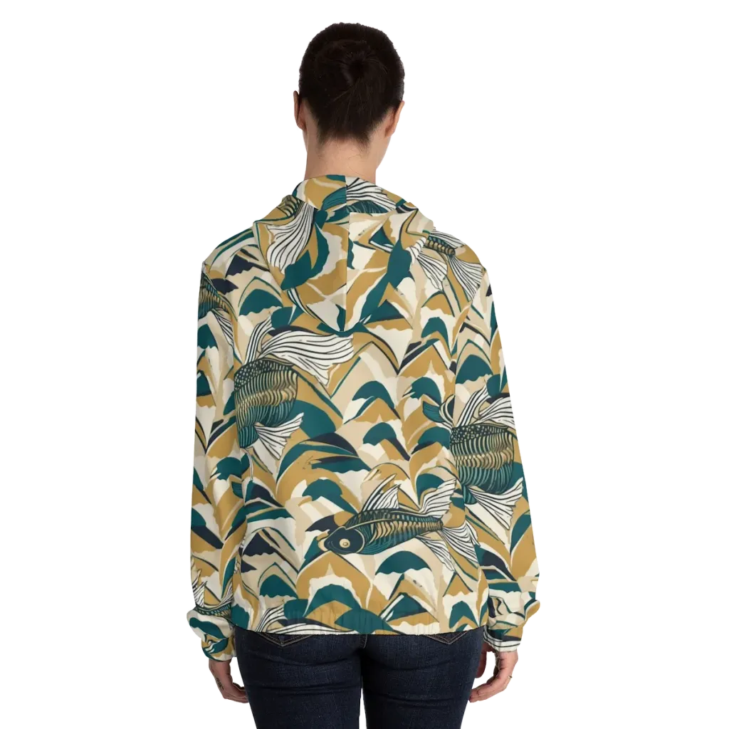 Skeletal Tide on Women's Full-Zip Hoodie — Back On Person