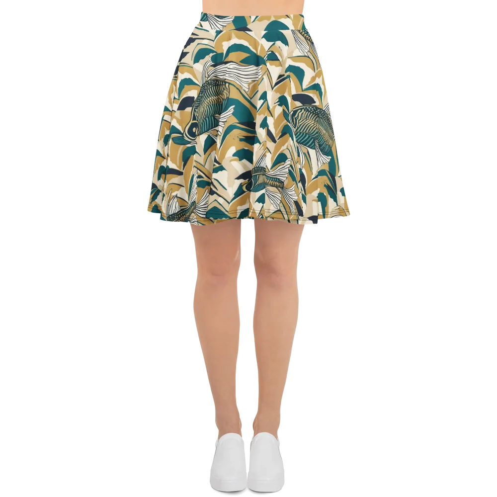 Skeletal Tide on Skater Skirt — Front