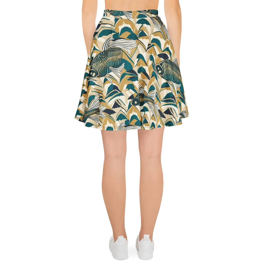 Skeletal Tide on Skater Skirt — Back