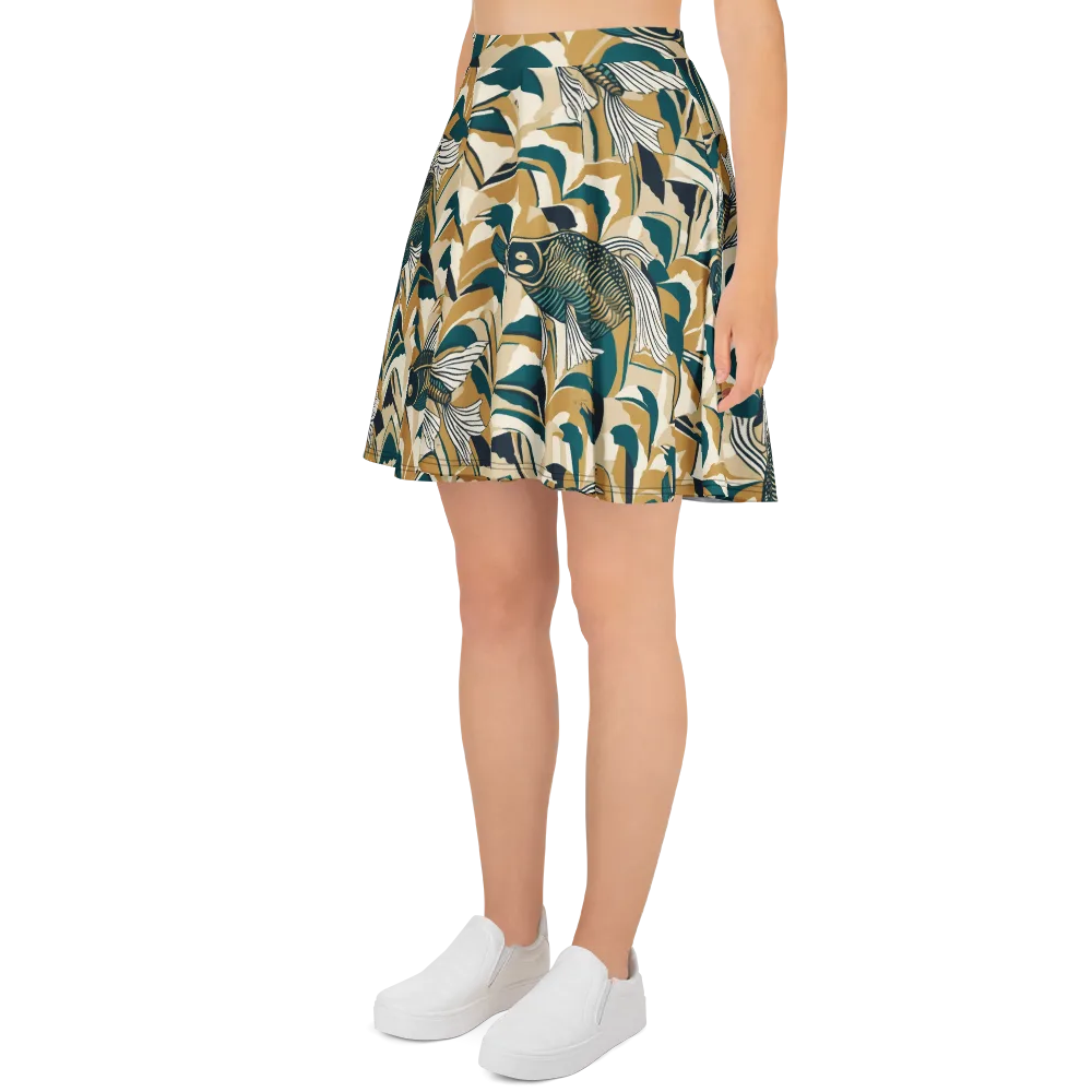 Skeletal Tide on Skater Skirt — Left