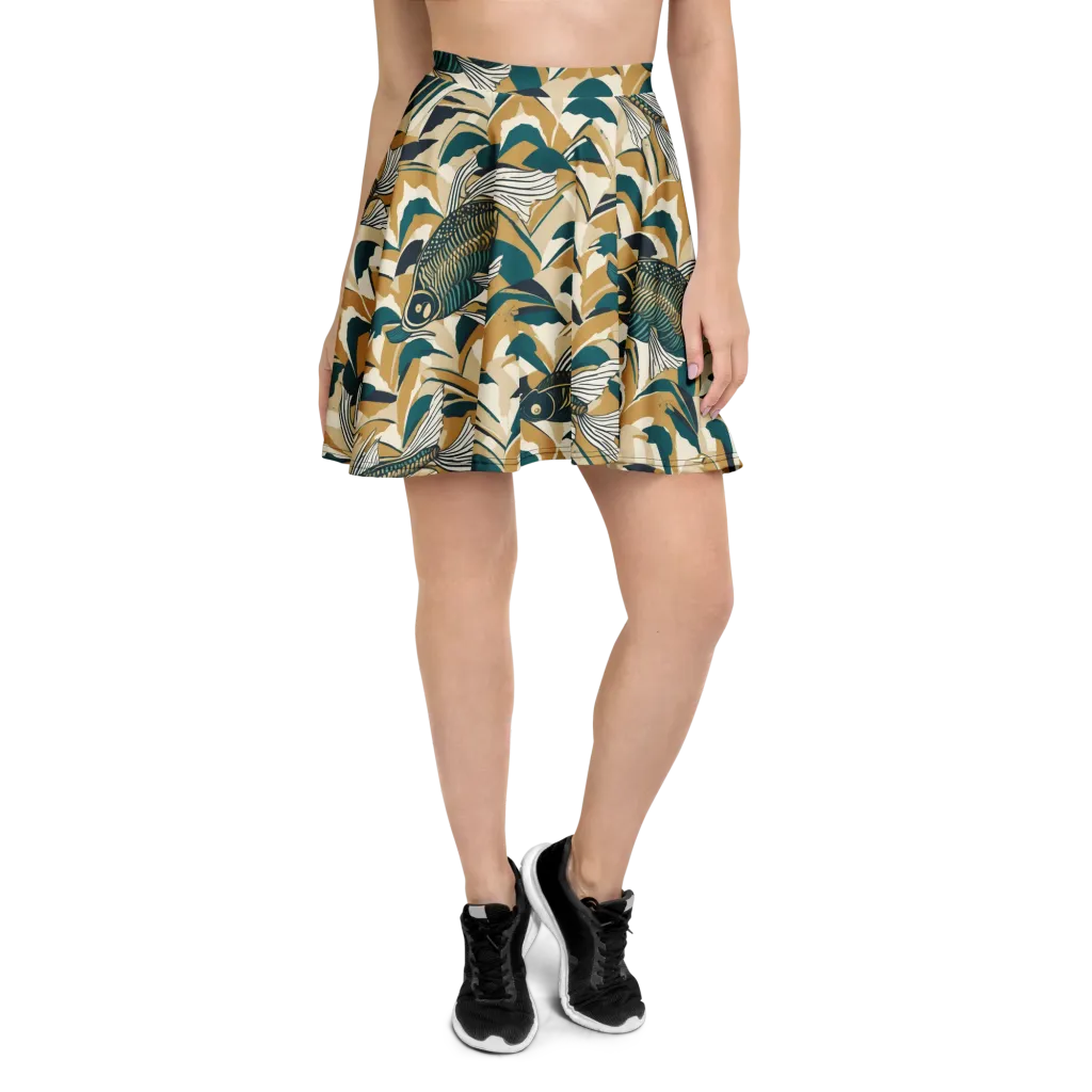 Skeletal Tide on Skater Skirt — Front