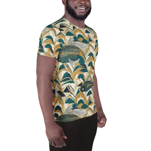 Skeletal Tide on a Men's Athletic T-Shirt