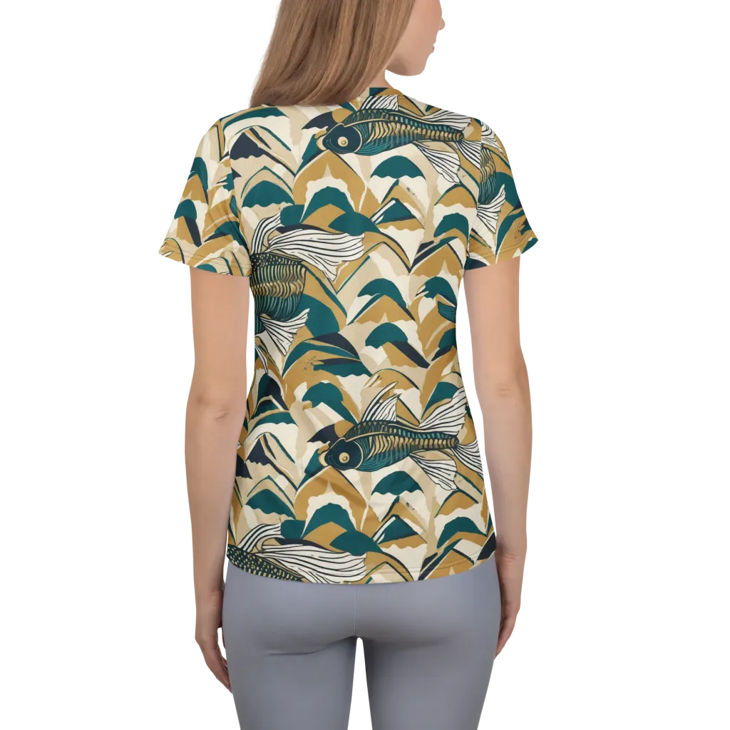 Skeletal Tide on Women's Athletic T-Shirt — Back