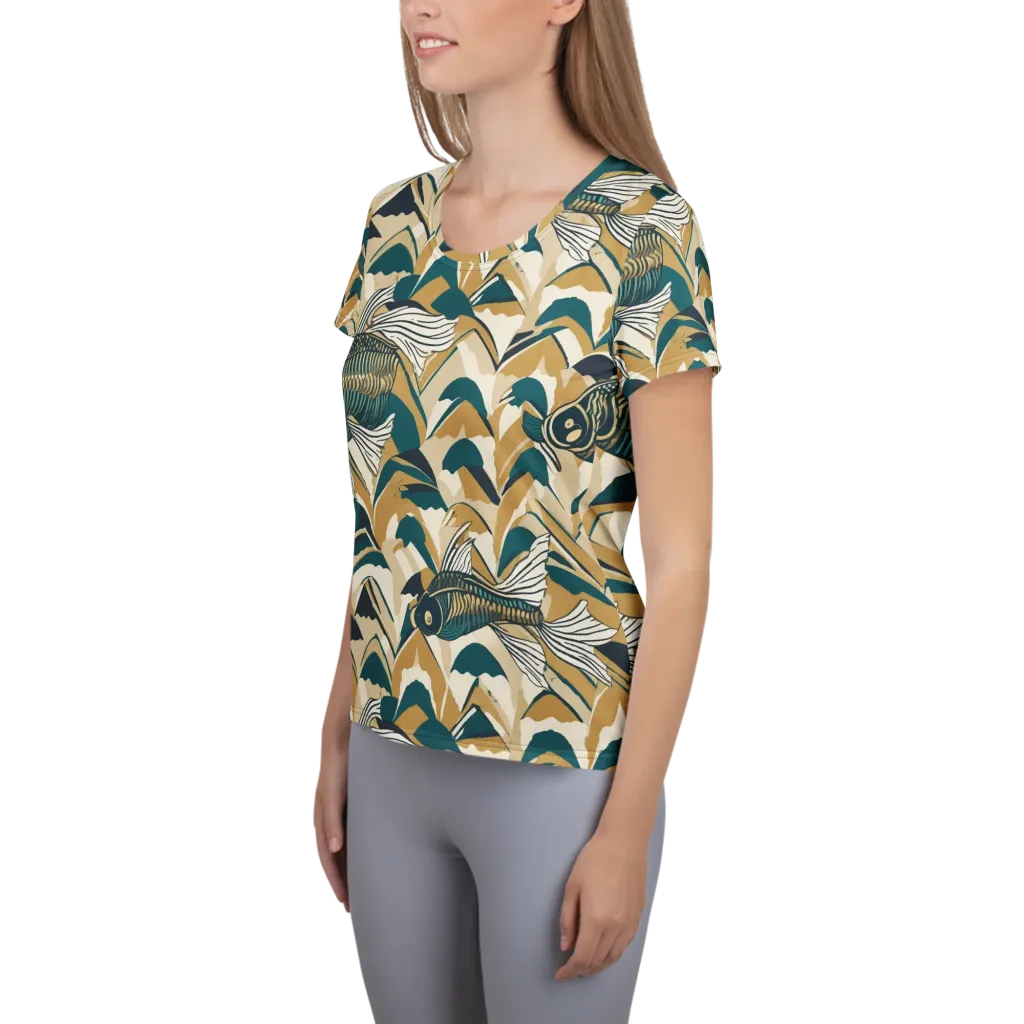 Skeletal Tide on Women's Athletic T-Shirt — Left