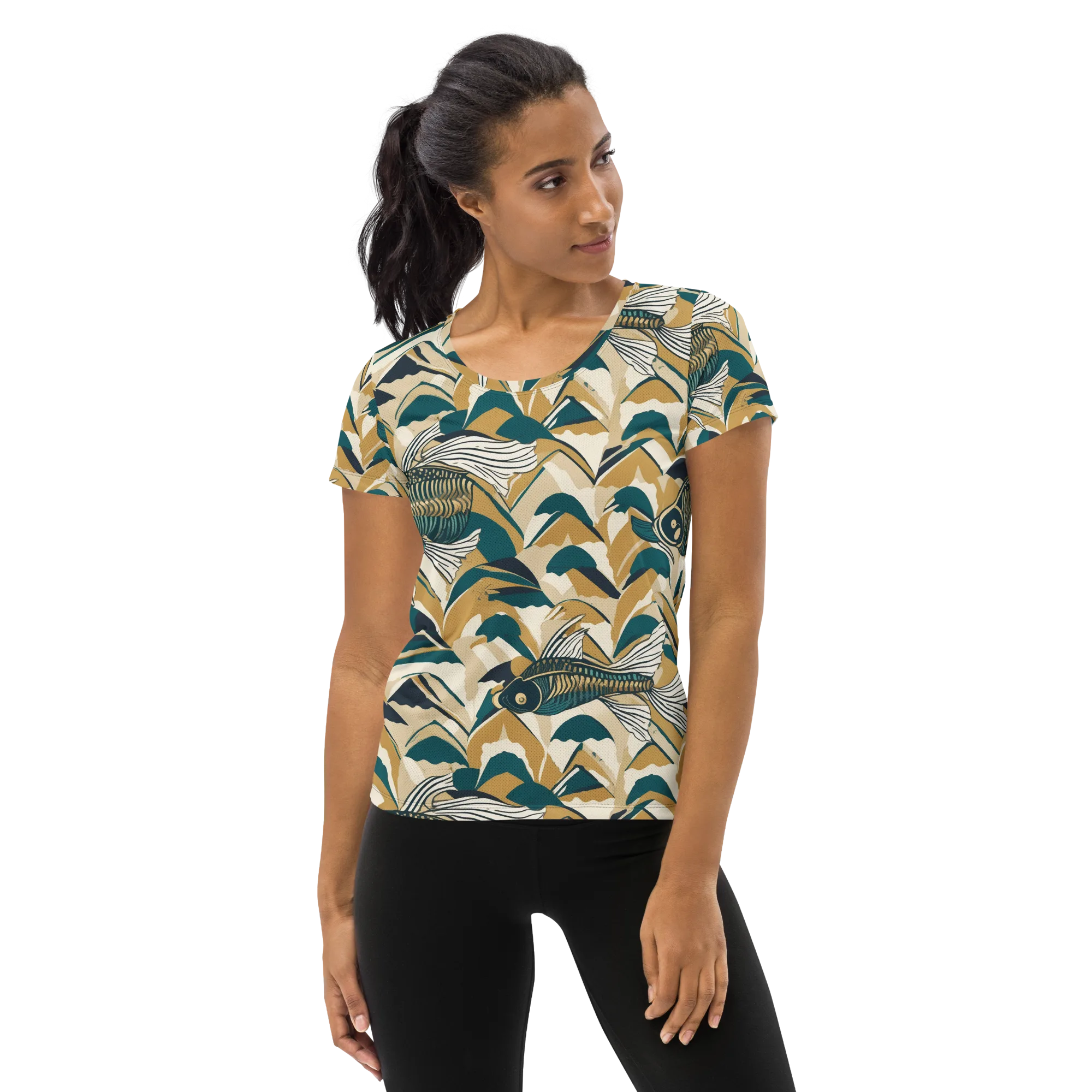 Skeletal Tide on Women's Athletic T-Shirt — Front