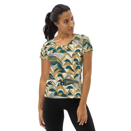 Skeletal Tide on a Women's Athletic T-Shirt