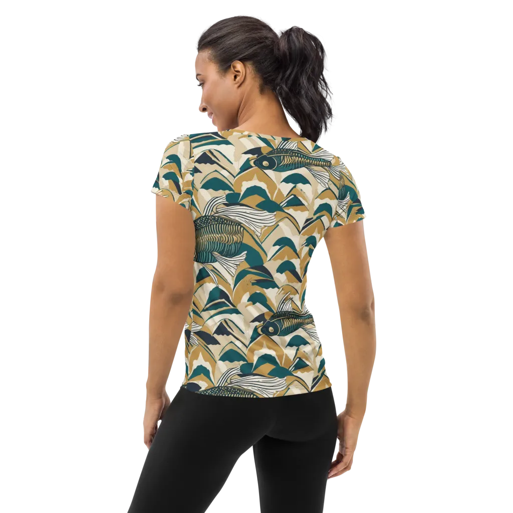 Skeletal Tide on Women's Athletic T-Shirt — Back