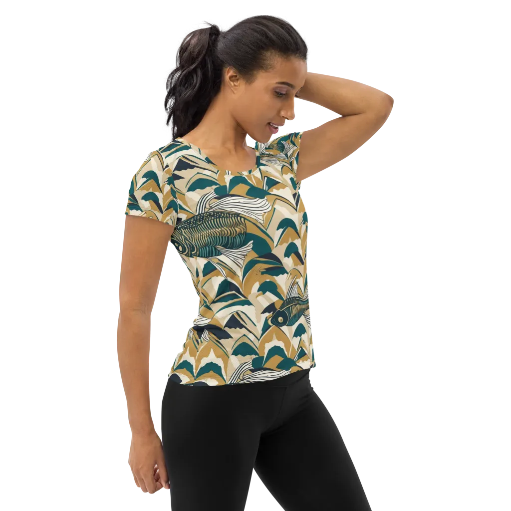 Skeletal Tide on Women's Athletic T-Shirt — Right