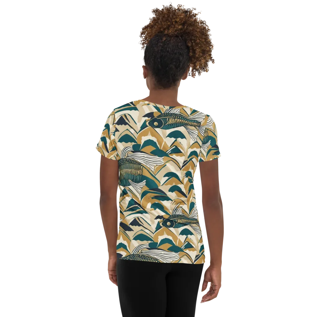 Skeletal Tide on Women's Athletic T-Shirt — Back