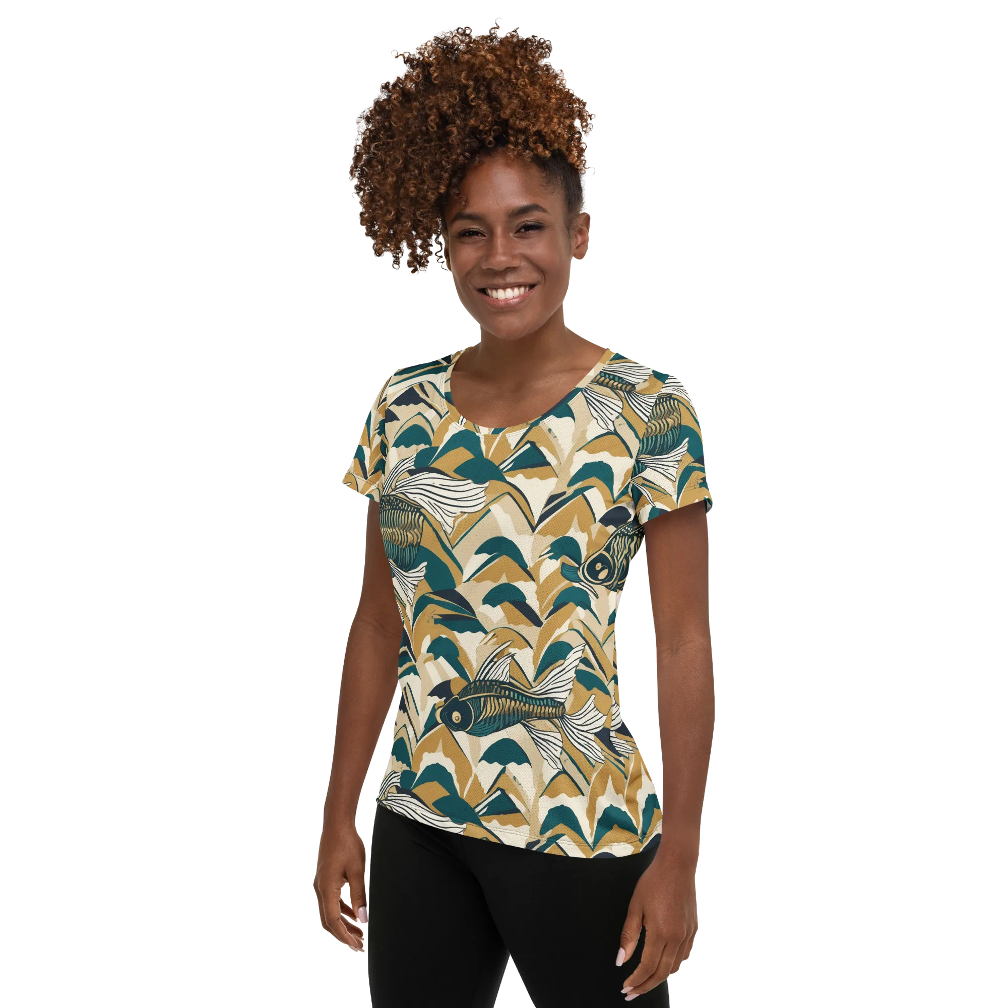 Skeletal Tide on Women's Athletic T-Shirt — Left