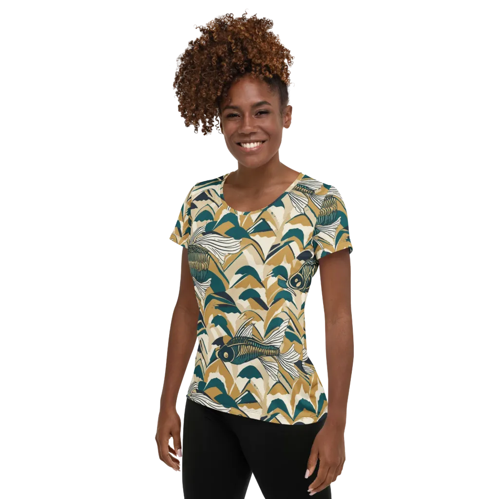 Skeletal Tide on Women's Athletic T-Shirt — Left