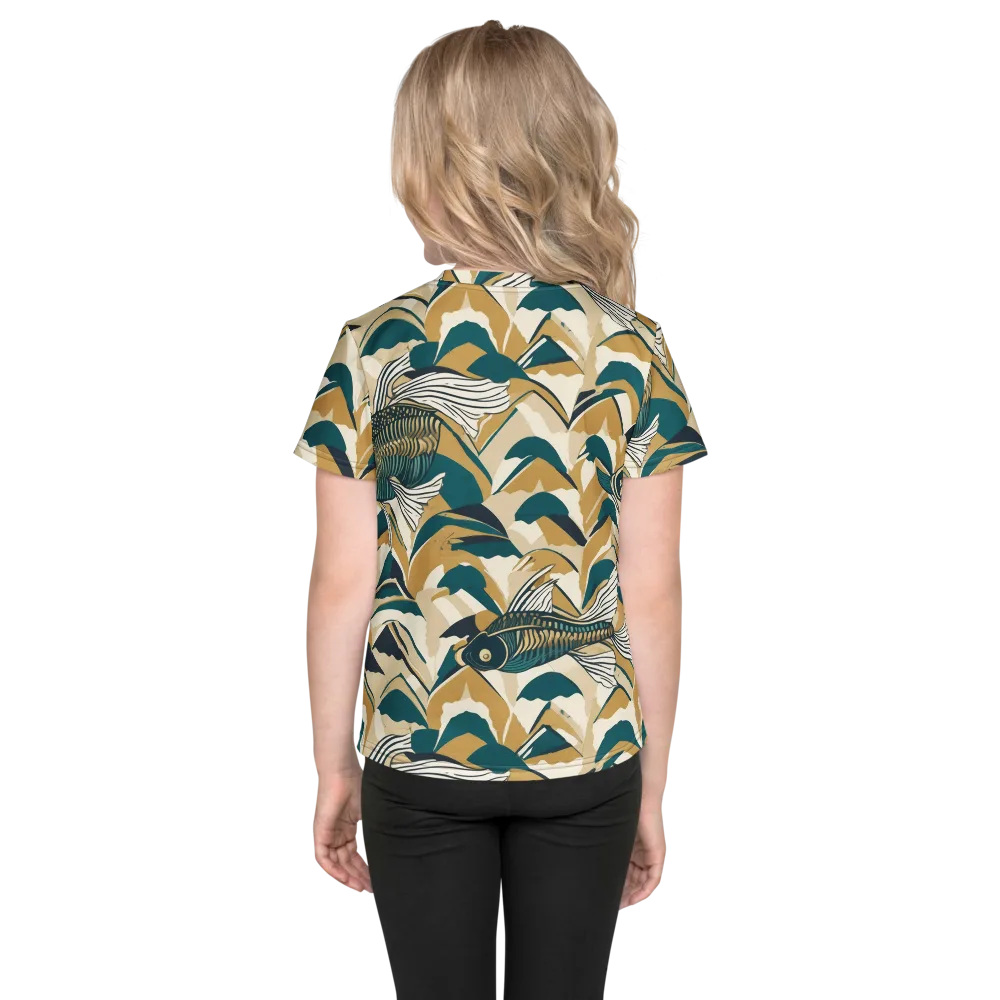 Skeletal Tide on Kids Crew Neck T-Shirt — Back
