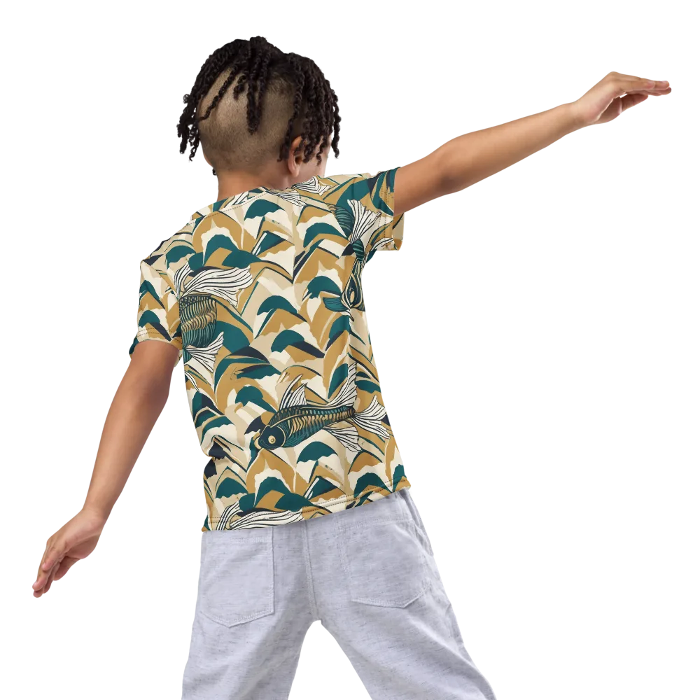 Skeletal Tide on Kids Crew Neck T-Shirt — Back