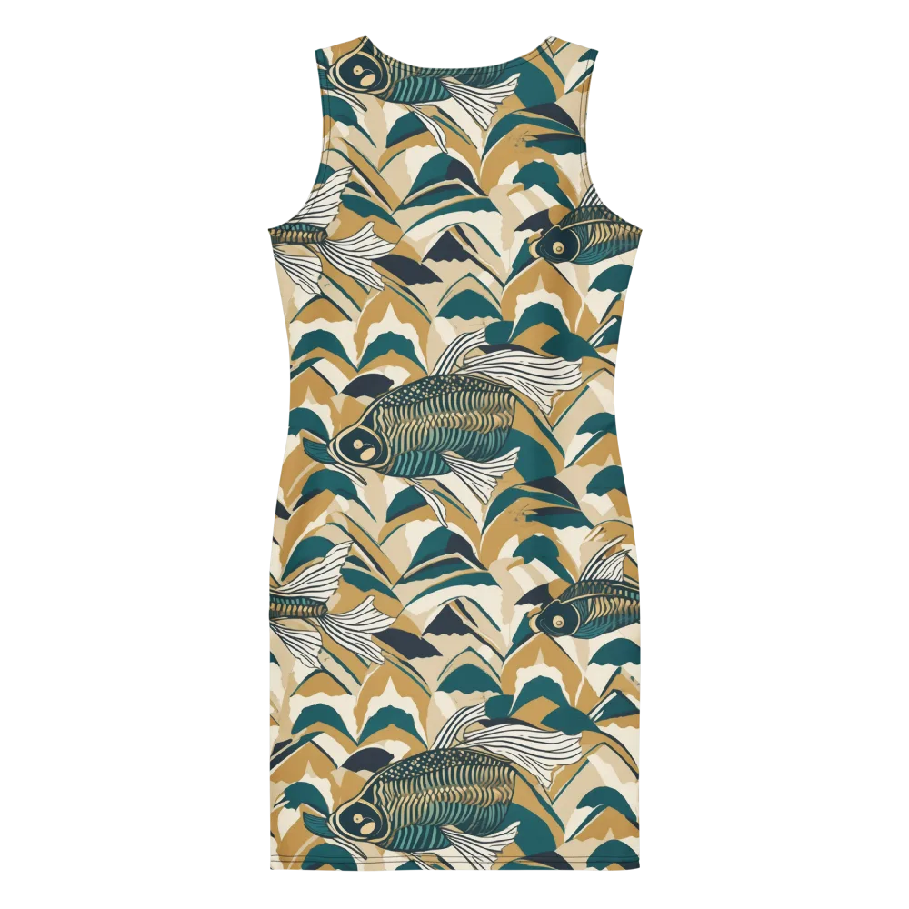 Skeletal Tide on Bodycon Dress — Back