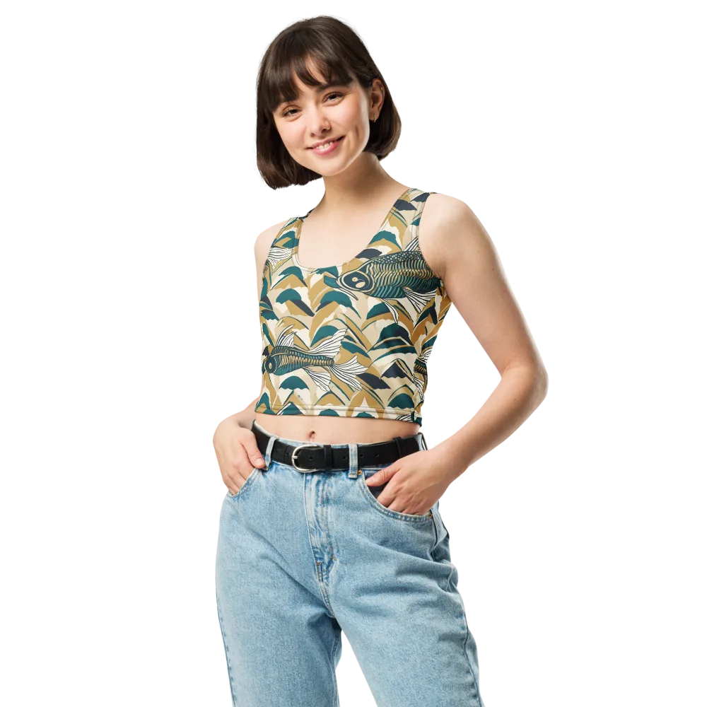 Skeletal Tide on Crop Top — Front