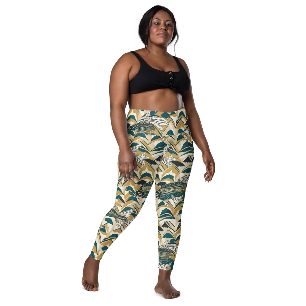 Skeletal Tide on Leggings with Pockets — Front