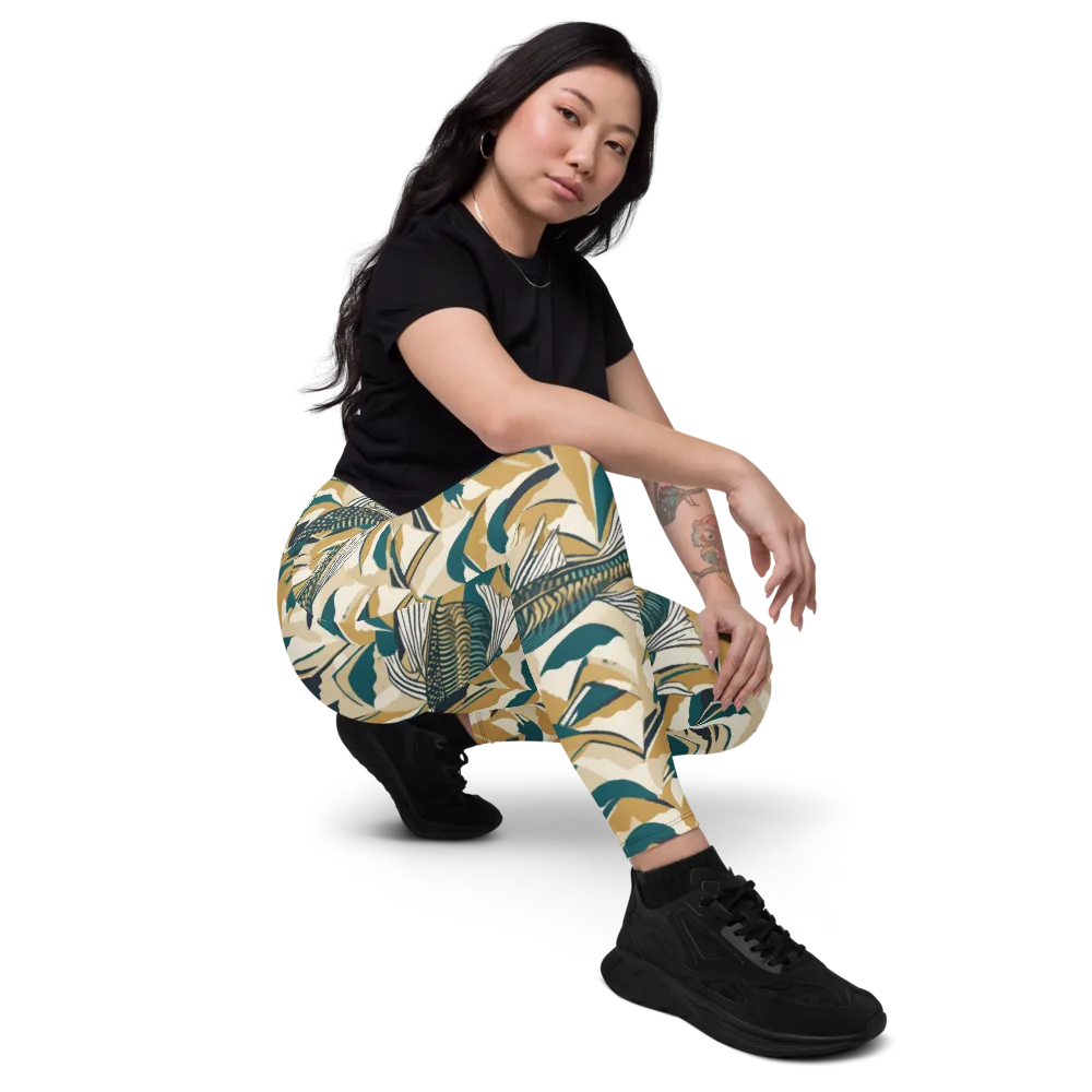 Skeletal Tide on Leggings with Pockets — Right Front