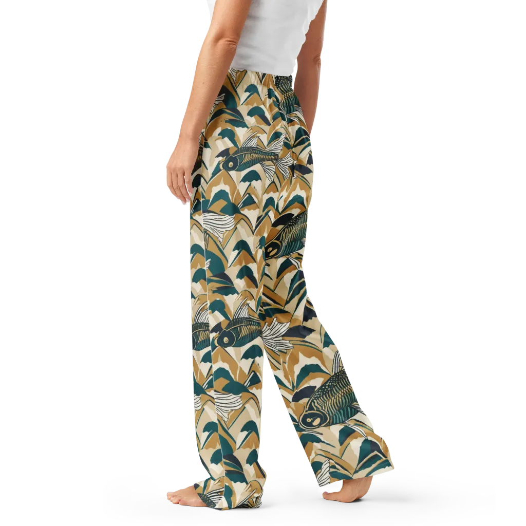 Skeletal Tide on Women's Pajama Pants — Left