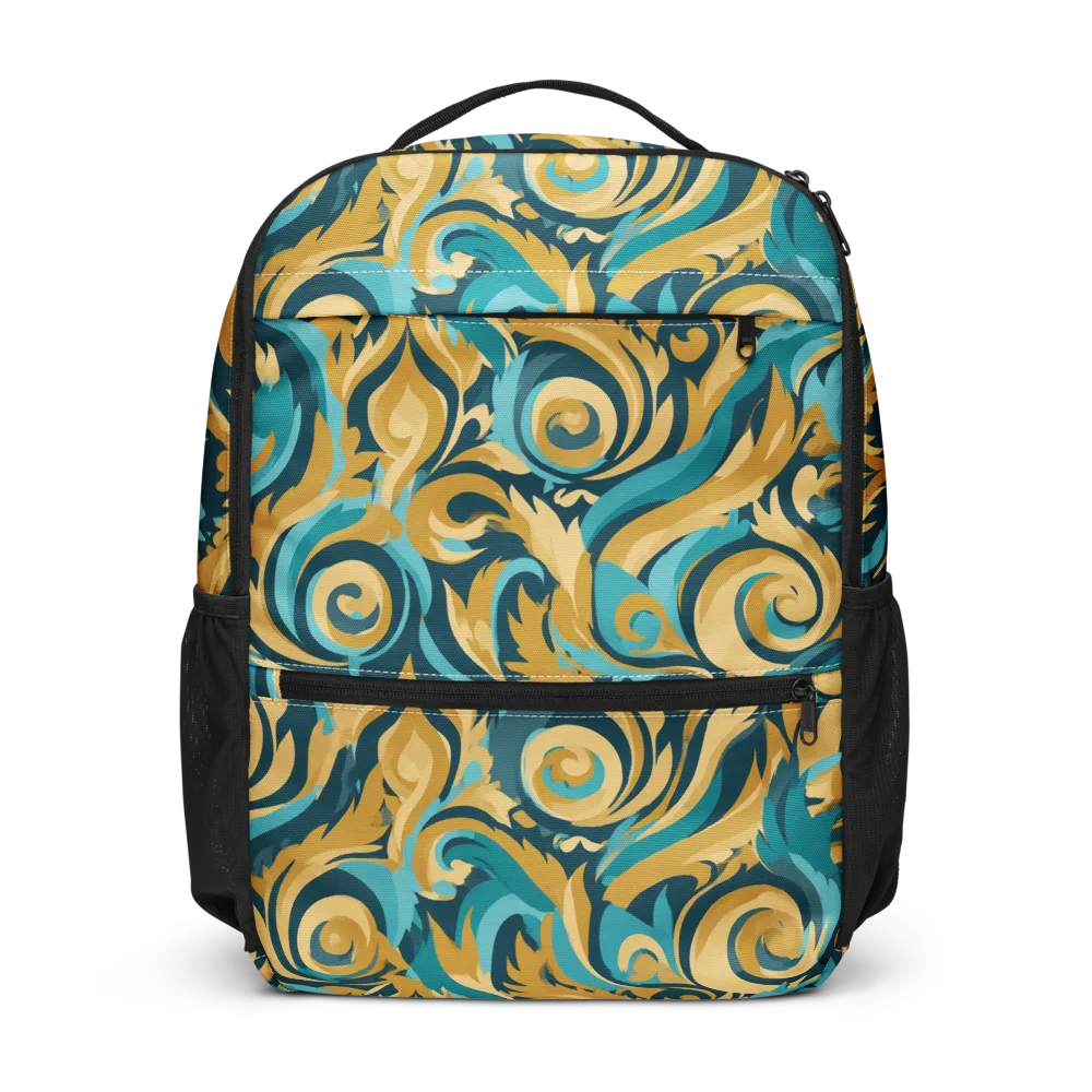 Turquoise Baroque on Utility Backpack — Front