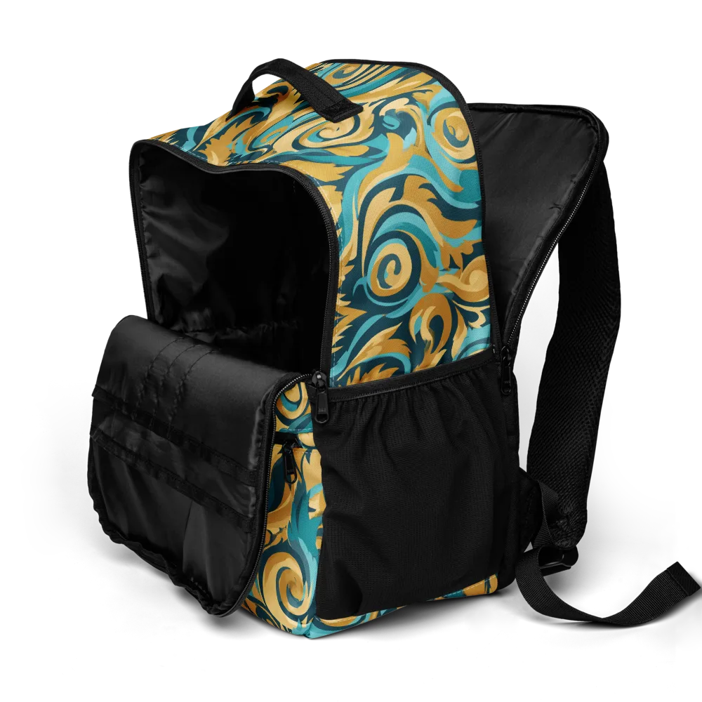 Turquoise Baroque on Utility Backpack — Product details 2