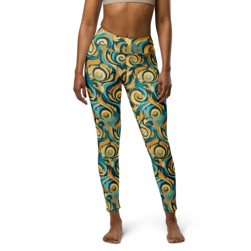 Turquoise Baroque on a Yoga Leggings