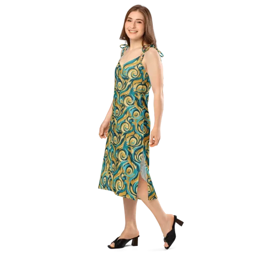 Turquoise Baroque on a Slip Dress
