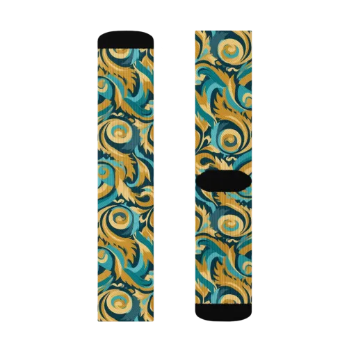 Turquoise Baroque on a Socks
