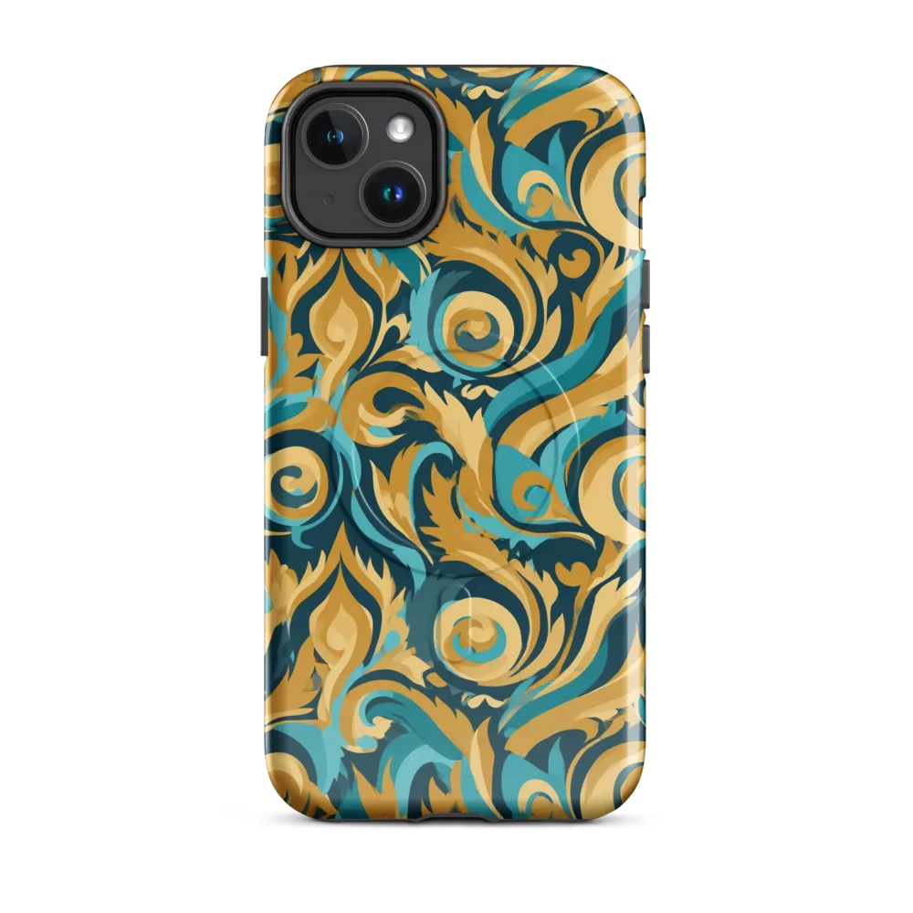Turquoise Baroque on MagSafe Tough Case for iPhone® — Front