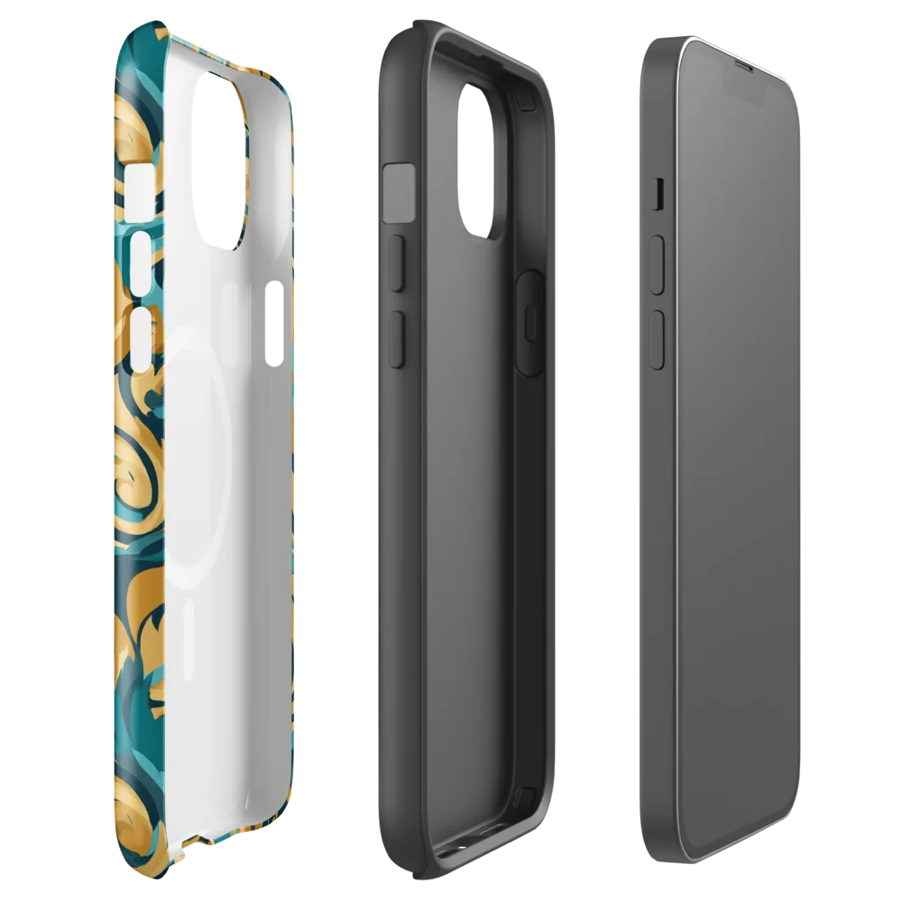 Turquoise Baroque on MagSafe Tough Case for iPhone® — Front