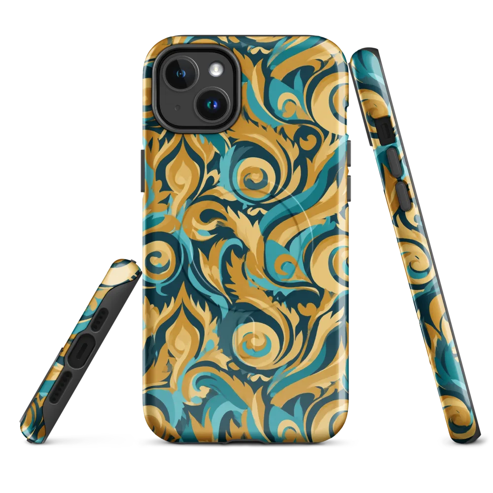 Turquoise Baroque on MagSafe Tough Case for iPhone® — Front