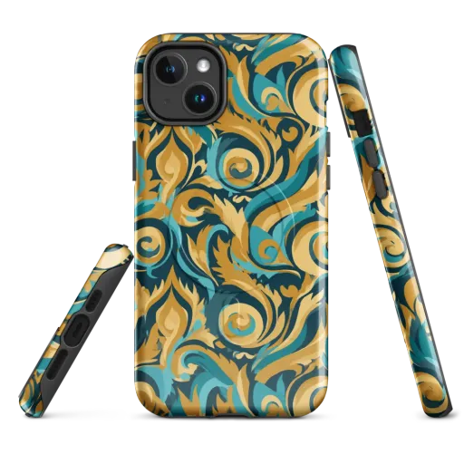 Turquoise Baroque on a MagSafe Tough Case for iPhone®