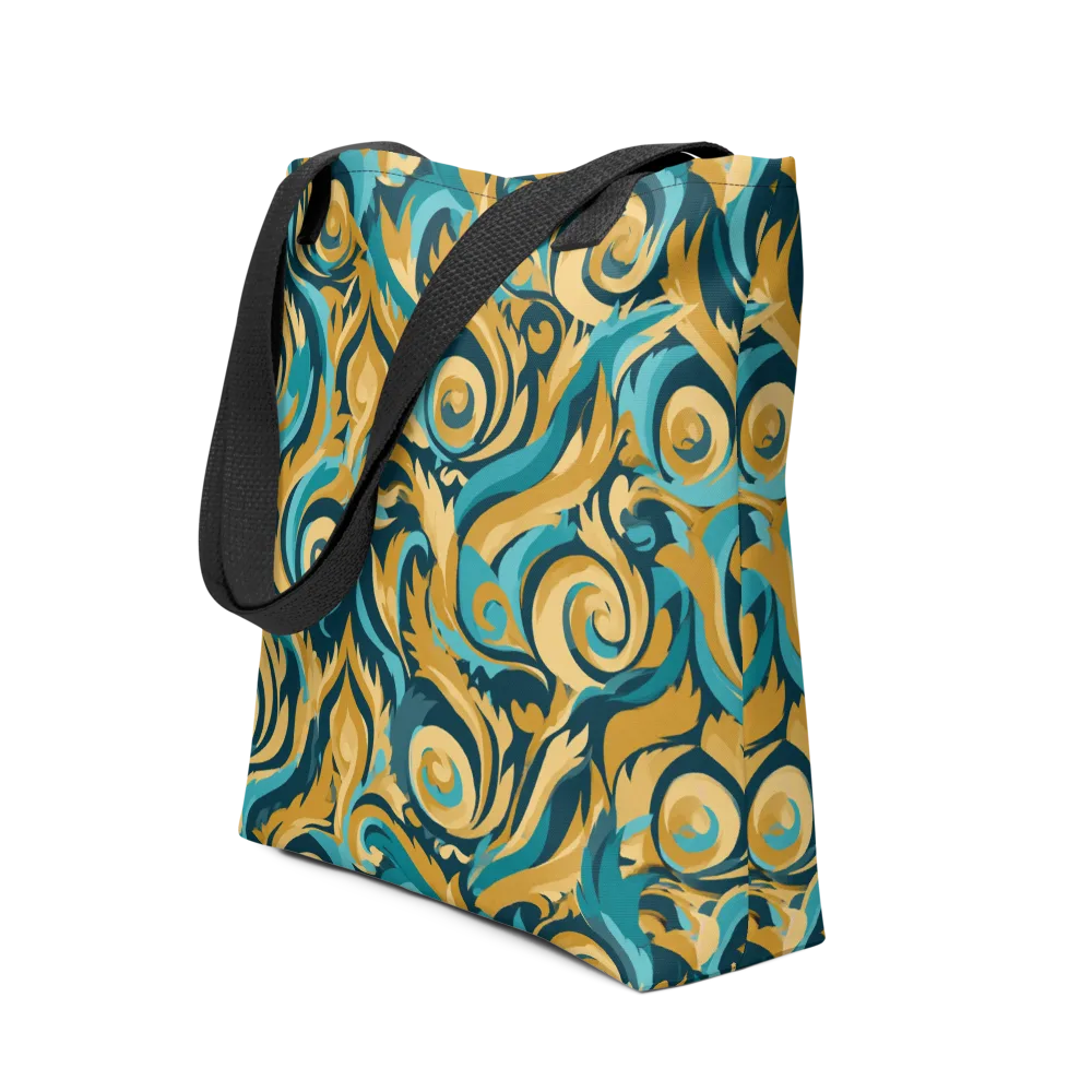 Turquoise Baroque on Tote Bag — Front