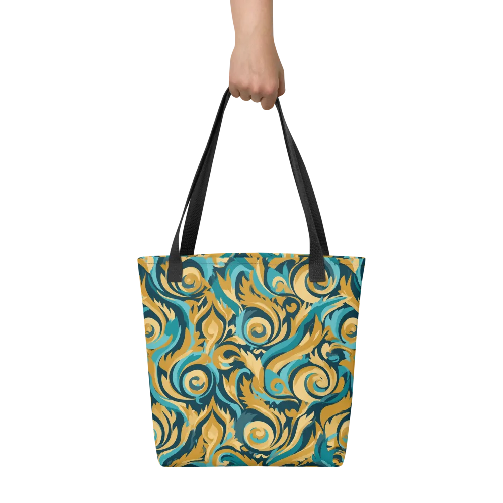 Turquoise Baroque on Tote Bag — Front