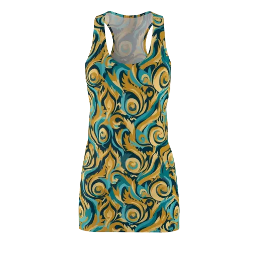 Turquoise Baroque on a Racerback Dress