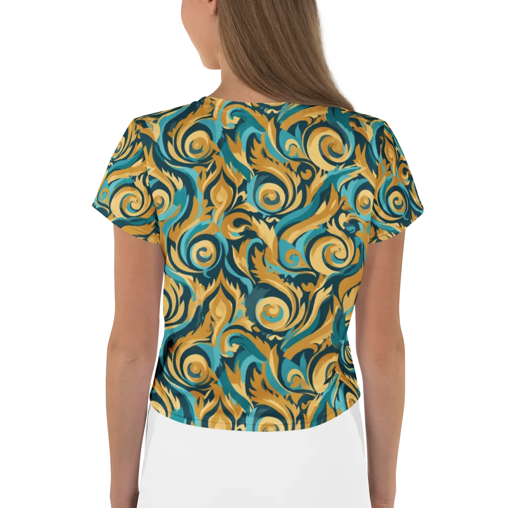 Turquoise Baroque on Crop Tee — Back