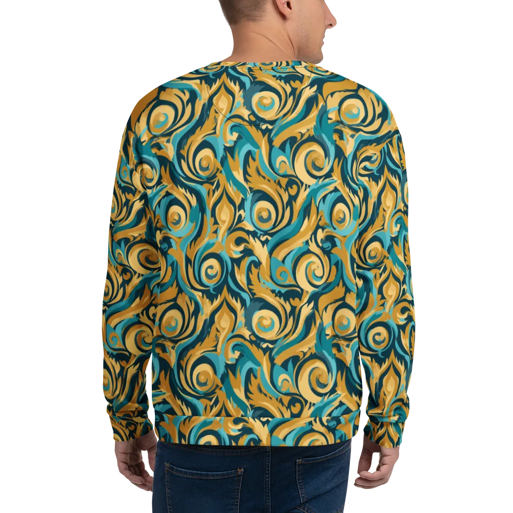 Turquoise Baroque on Sweatshirt — Back