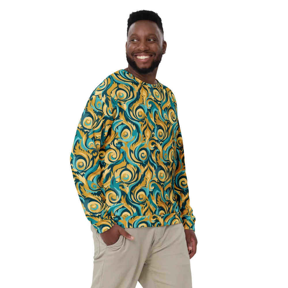 Turquoise Baroque on Sweatshirt — Front