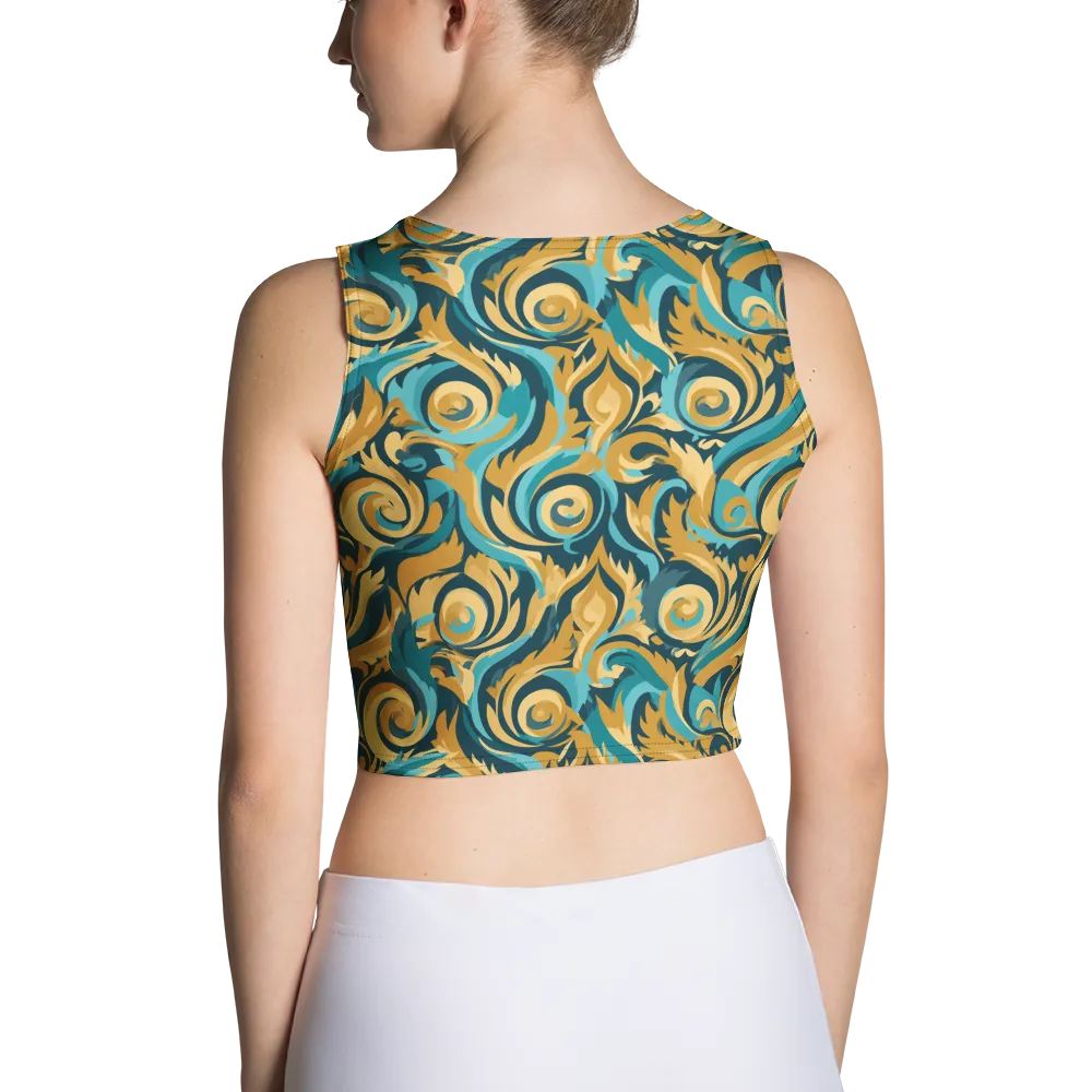 Turquoise Baroque on Crop Top — Back