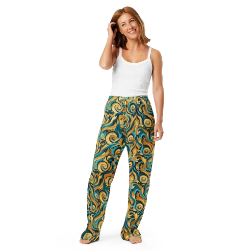 Turquoise Baroque on a Women's Pajama Pants