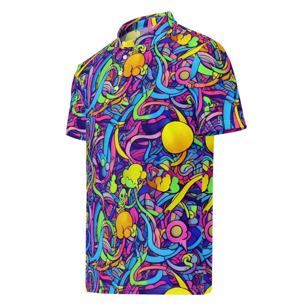 Electric Menagerie on Men's Slim Fit Polo Shirt — Left Front