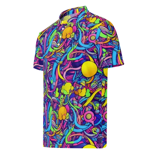 Electric Menagerie on a Men's Slim Fit Polo Shirt