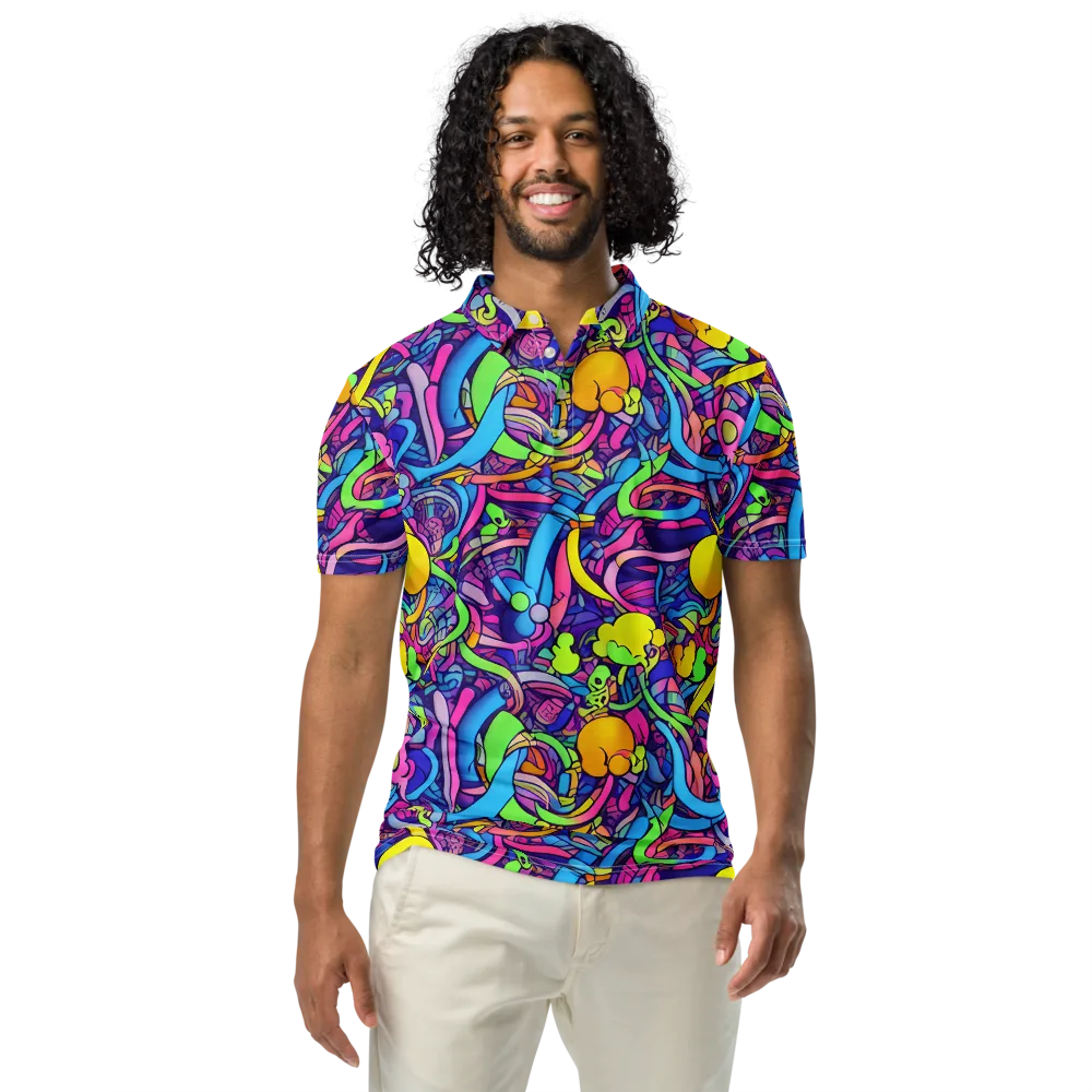 Electric Menagerie on Men's Slim Fit Polo Shirt — Front