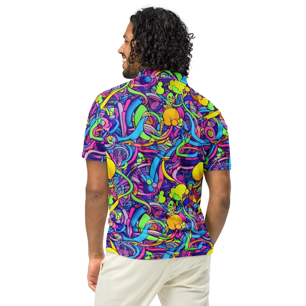 Electric Menagerie on Men's Slim Fit Polo Shirt — Back