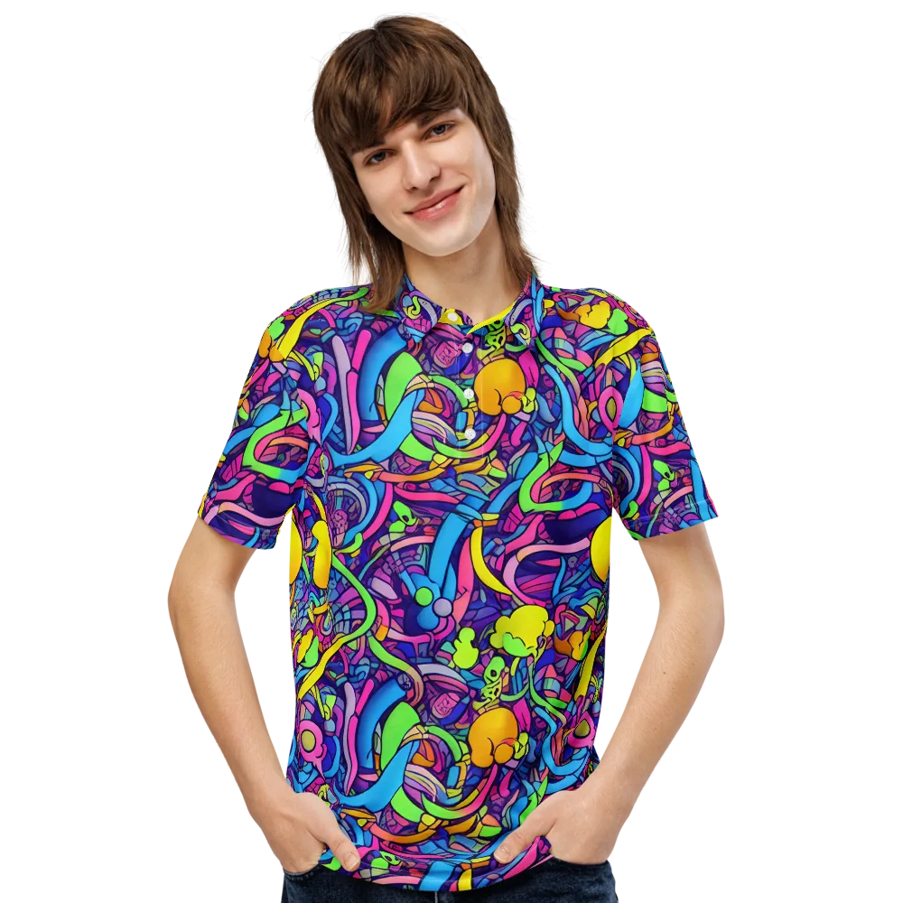 Electric Menagerie on Men's Slim Fit Polo Shirt — Front