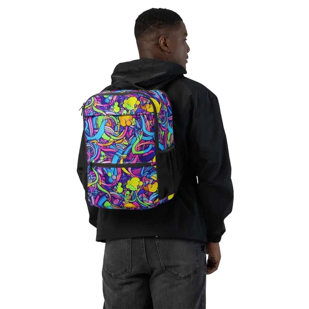 Electric Menagerie on Utility Backpack — Back
