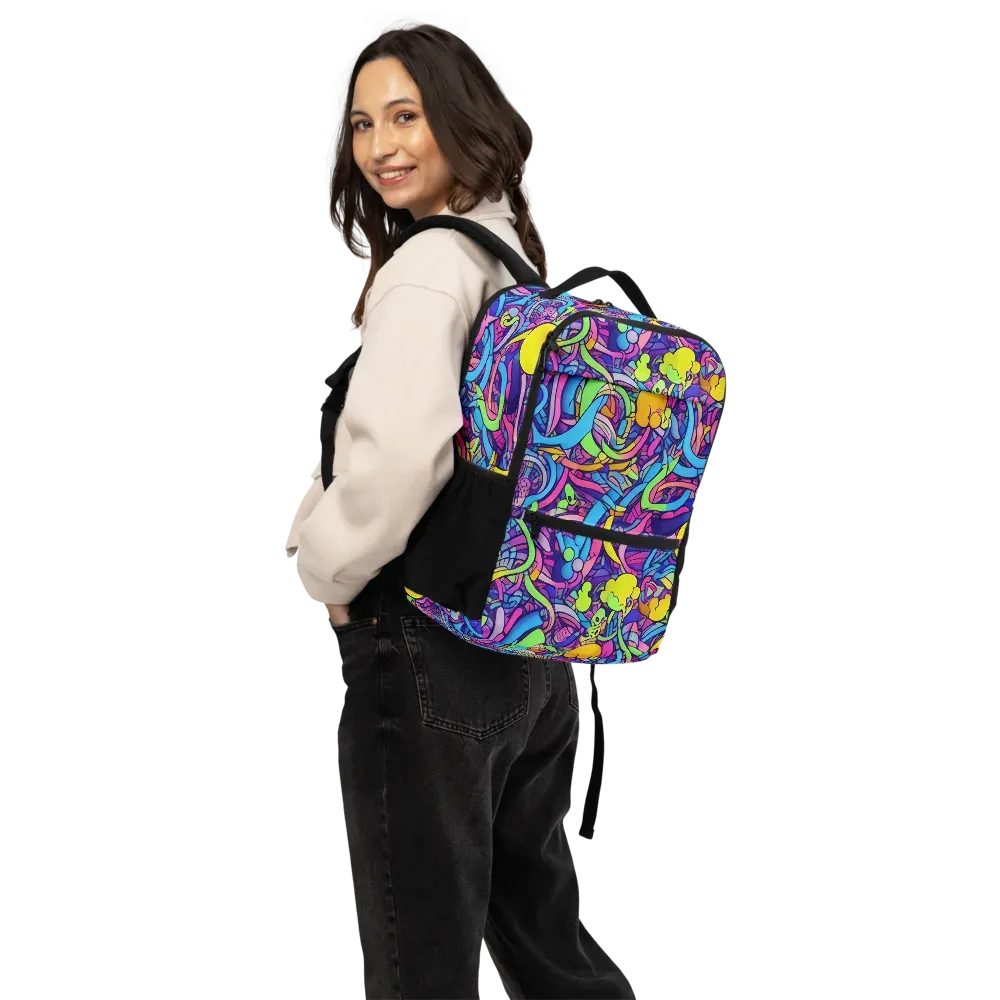 Electric Menagerie on Utility Backpack — Back